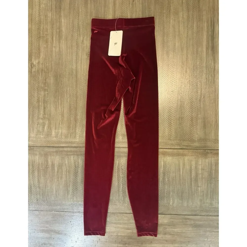 NWT Fabletics Emma Velour Leggings Cherry Burst Red Size XS Tall NEW $65.95 - Picture 13 of 16